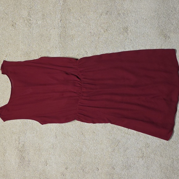 NWT Reitmans Deep Red Tie Front Midi Sundress - Picture 5 of 5